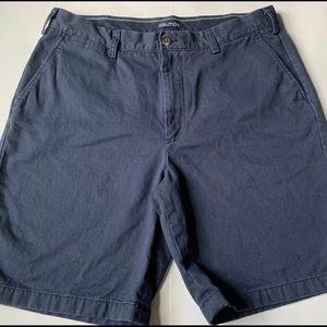 Dark Blue Nautica Men's short chino pants flat 36